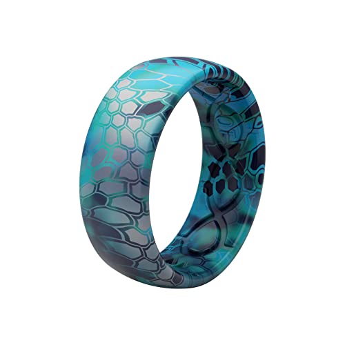 Image of Groove Life Camo Silicone Wedding Ring for Men, Breathable Comfortable Fit | Flexible Mens Rubber Ring, Camouflage Design Pattern, Safe Breakaway Design Built for Outdoors, Work, Gym, & Everyday