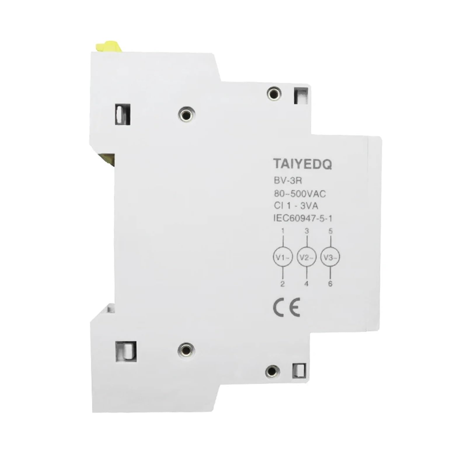 Woltomierz trójfazowy LED, mini wyświetlacz cyfrowy, woltomierz modułowy 80-500VAC Din Rail V1 V2 V3
