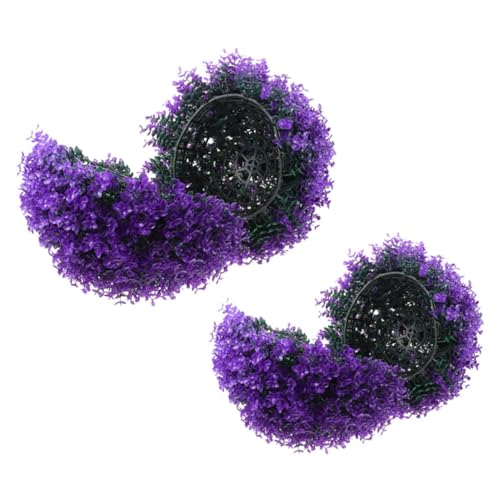 Vaguelly 2Pcs Eucalyptus Leaf Topiary Balls Vivid Artificial Plant Decoration for Indoor Outdoor Use for Garden Wedding