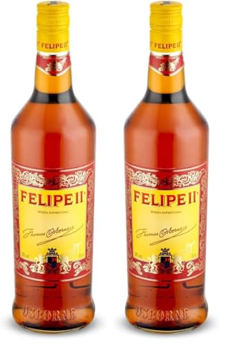 Felipe II Bebida Espirituosa elaborada a base de brandy de jerez 30º, 1L (Paquete de 2)