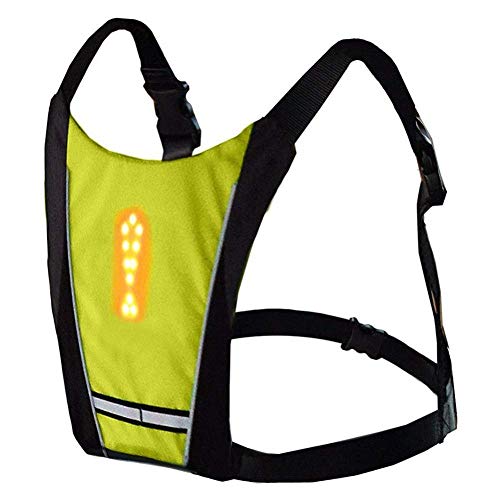 TXYFYP LED Turn Signal Réfléchissant Gilet, Bicyclette Imperméable Sac à Dos avec Télécommande USB Chargement Direction Indicateur pour Nuit Cyclisme - Jaune, Free Size - Image 7