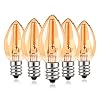 C7 E12 220V LED kaarslamp, o.5W Vintage Edison kleine reservelamp voor nachtlicht/kokosnootlichtketting 2200K super warme lampen, 50 lumen niet dimbaar (5 stuks)