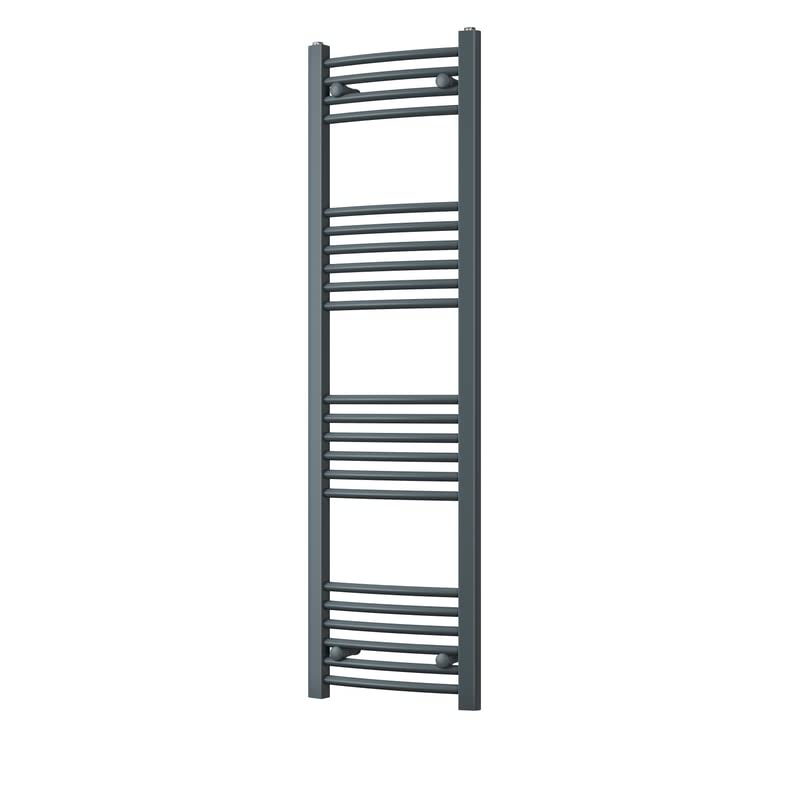 Heated Curved Anthracite Towel Rail - For Luxurious Bathrooms - Efficient Towel Warmer & Storage Rack - Bathroom Radiator Towel Rail with Stylish Towel Holder - Easy Installation - H1400mm x W400mm — image 1