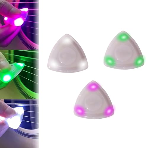 Sparkling Guitar Pick, Beat Picks - Beatpicks Light up Guitar Pick, LED Guitar Pick Ukulele Picks Guitar, Luminous Guitar Pick (#3Pcs A)
