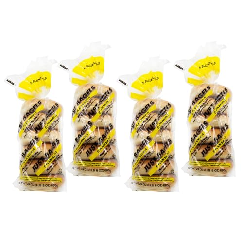 Just Bagels Plain Bagels - 4 Packs Of 6 Bagels Per Pack - 24 Total Non-GMO