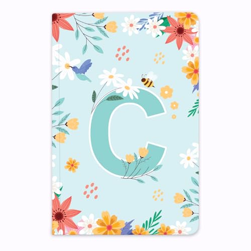 Image of Initial C Premium Soft Bound Notebook Diary for Girls and Women (B6, 90 GSM, 160 Ruled Pages) Floral Design Notebook Journal Diary