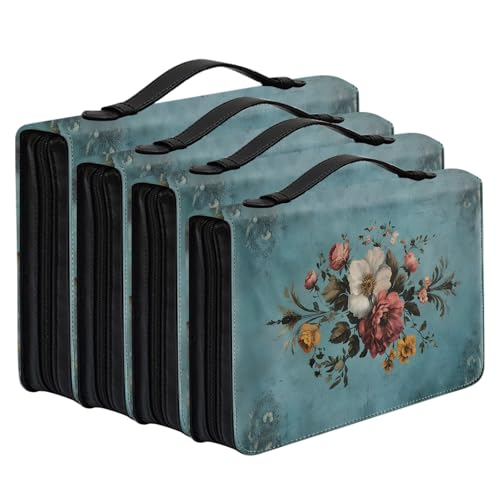 Pochette livre grand format et sac de protection de bible à motif floral vert