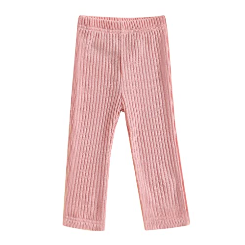 Toddler Girls Leggings Ribbed Knitted Tights Ankle Length Pants Classic Solid Footless Legging for Kids4