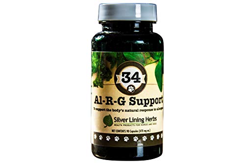 Silver Lining Herbs 34 Canine Al-R-G - Herbal Allergy Supplement for Dogs - Natural Allergy Support for Dogs - Boosts a Dog's Healthy, Normal, and Natural Response to Allergens - 90 Capsules