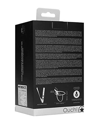 Strap-on vibrant Shots Ouch avec double stimulation ajustable en silicone
