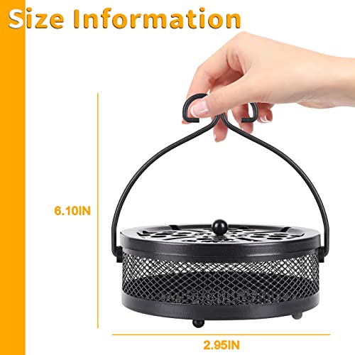 Retyion Portable Iron Mosquito Coil Holder With Handle Mosquito Incense Burner For Home And Camping (Black) #TOP1