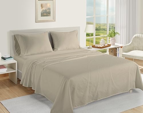 Image of LANE LINEN King Size Bed Sheets Cotton 100% Egyptian Cotton Sateen - Linen | Soft Sheets King Size - 4-Piece Set, For Guests And Everyday Use, For A Silky Hotel-Style Bed, Guest-Ready Comfort