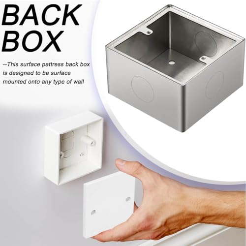 Acmerota 2 Stück Edelstahl Aufputzgehäuse Aufputzrahmen Aufputz-Rahmen Edelstahl für Einzelflächen Lichtschalter Ethernet-Kabel-Netzwerkbuchsen 86 x 86 mm - 40 mm Tiefe