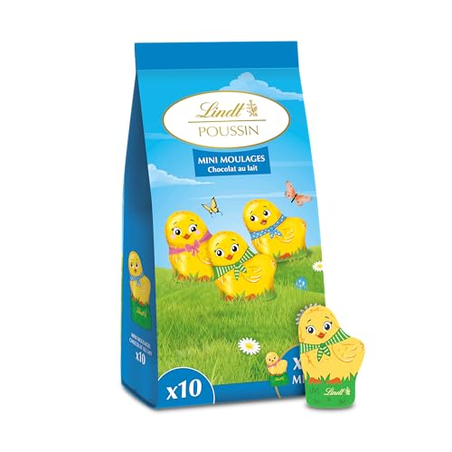 Lindt - Sachet de Mini-Moulages POUSSIN - Chocolat au Lait - Idéal pour Pâques, 120g