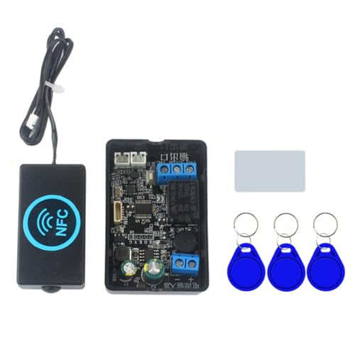 Qusedwey Controlador de Acceso por Huella Dactilar Módulo de Relé de Control de Cerradura Eléctrica NFC Tarjeta IC Interruptor de Inducción IC y NFC