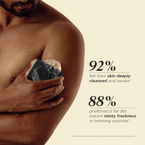 Image of Saka Organics Activated Charcoal & Mint Bath Soap with Shea Butter, Pack of 2 (120g Each) | Handmade Cold-Processed Soap | Deep Cleansing, Gentle Exfoliation & Refreshing | Sulphate & Paraben Free