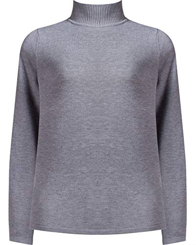 Suéter Básico em Tricô Gola Alta Manga Longa Seiki Feminino 830317-GG-Cinza