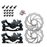 Par Freio A Disco Mecânico Preto Com disco e Rotor para bike bicicleta