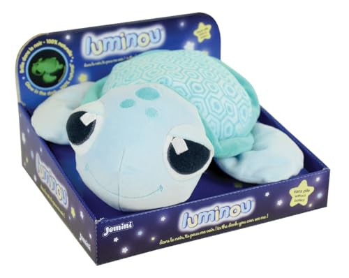 Jemini 040757 MA   Carapace de Peluche con Tortuga Luminosa Natural, Funciona sin Pilas +/ 25 cm, Color Azul