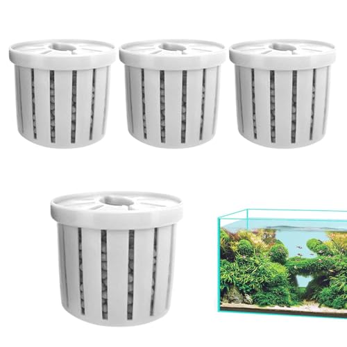 Soporte de Plantas del Acuario: 4 Piezas Sembradora de Peces hidropónicos | Macetas acuáticas para Peces | Tazas de succión para | Cesta de plantación Estable Pequeña para Decoraciones de escrit