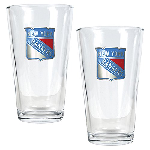 NHL New York Rangers Two Piece Pint Ale Glass Set - Primary Logo
