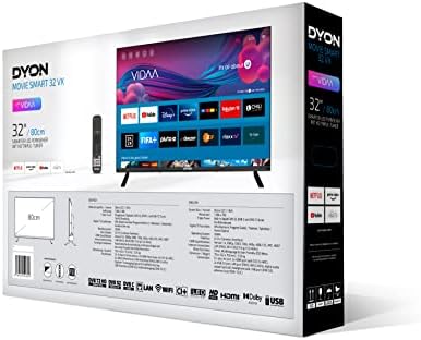 DYON Movie Smart 32 VX, 80 cm (32"), TV (HD Smart TV, HD Triple Tuner (DVB-C/-S2/-T2), App Store, Prime Video, Netflix, YouTube, DAZN, Disney+), model 2023