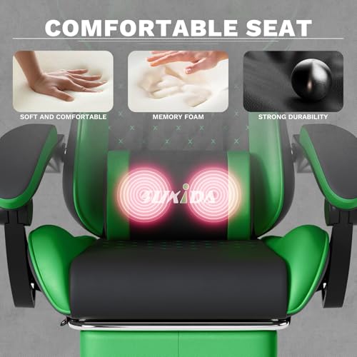 Image of Ergonomic Video Gamer Chairs Gaming Computer Chair Gamer Chairs for Adults Massage Lumbar Support Swivel Height Adjustable Headrest Backrest