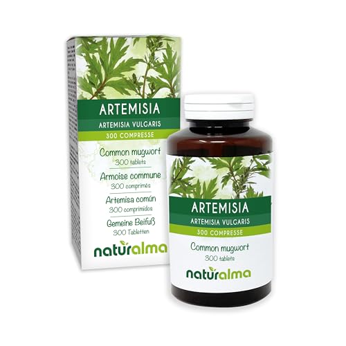 Artemisa común (Artemisia vulgaris) hierba con flores Naturalma   150 g   300 comprimidos   Complemento alimenticio   Natural y Vegano