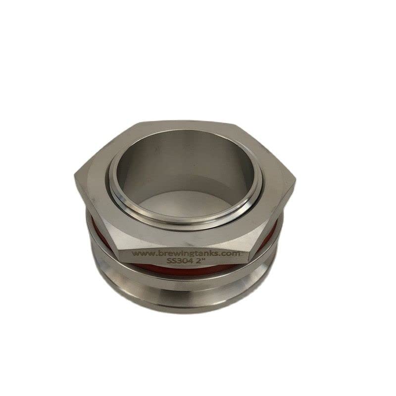 2 Tri Clamp Weldless Bulkhead Compression Fitting 1.5 Tri Clover Compatible Brew Bulkhead - ( Thread Specification: 1-1/2" )