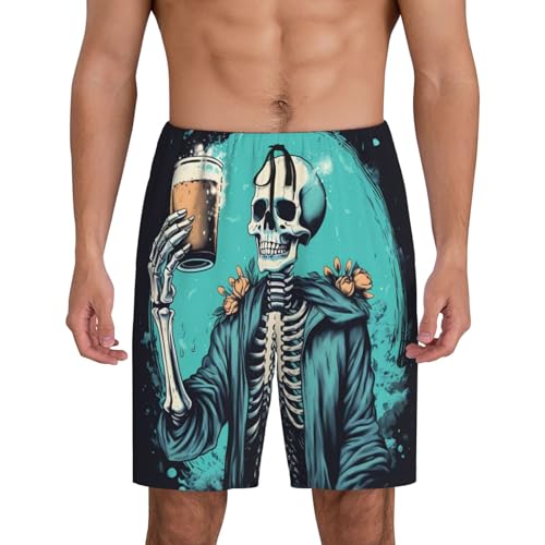 Novastar Mens Pajama Pants - Vintage Skull Beer Sleep Comfy Shorts Men Pajama Shorts, Pj Pants for Mens Lounge Shorts3