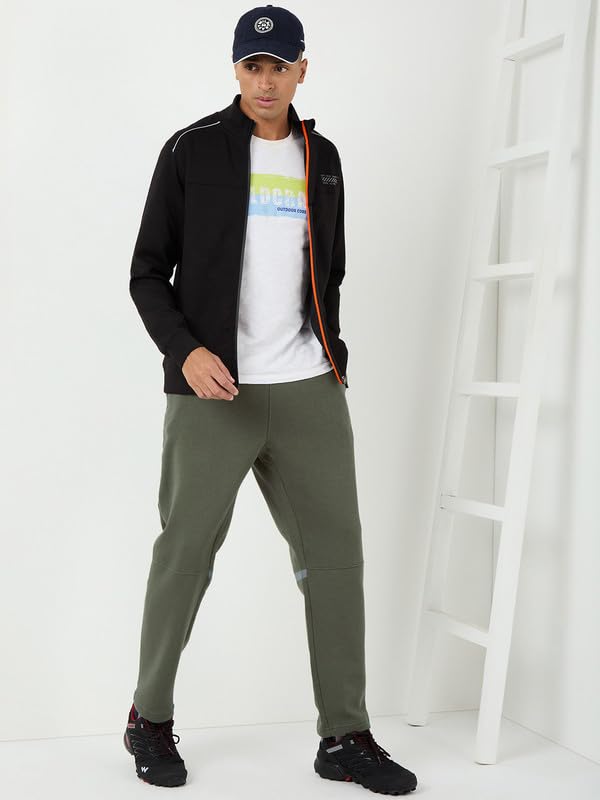 Image of Wildcraft Men Regular Mid Rise Cotton Blend Pants | Trousers |
