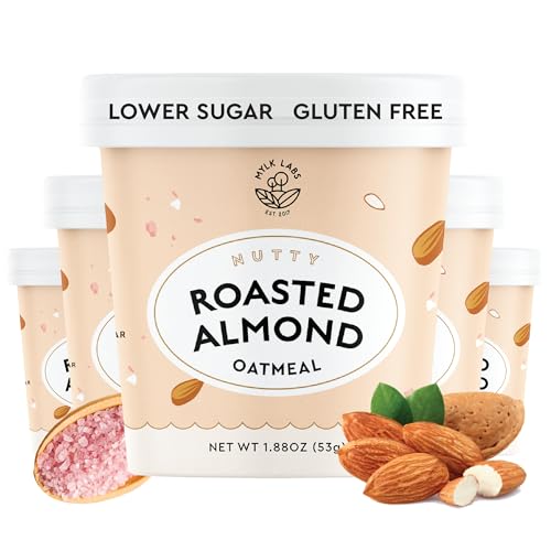 Mylk Labs Roasted Almond Protein Oatmeal Cups, Whole Grain, Low