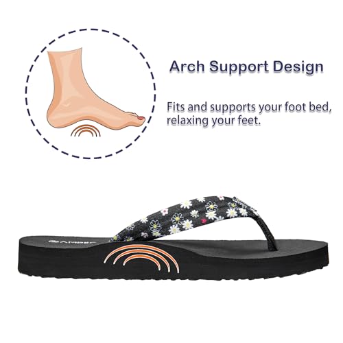 Ampeo Women's Arch Support Flip Flops Comfortable Casual Summer Beach Thong Sandals