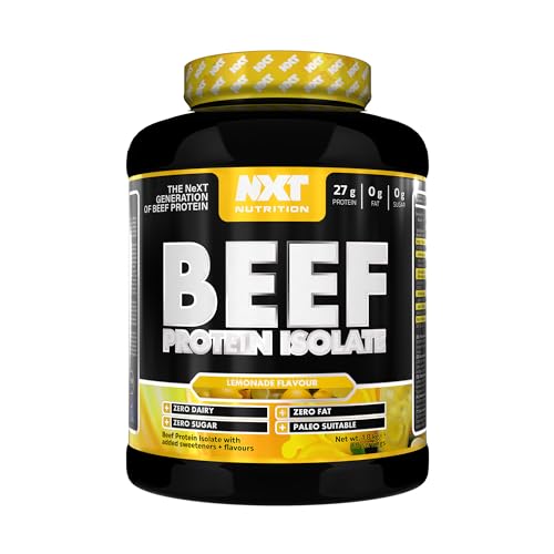 NXT Nutrition Beef Protein Isolate Powder - Protein Powder Alternative to Whey Protein and Vegan Protein Powder Halal Lactose Dairy Gluten and Soy Free - 60 Servings - 1.8Kg Lemonade
