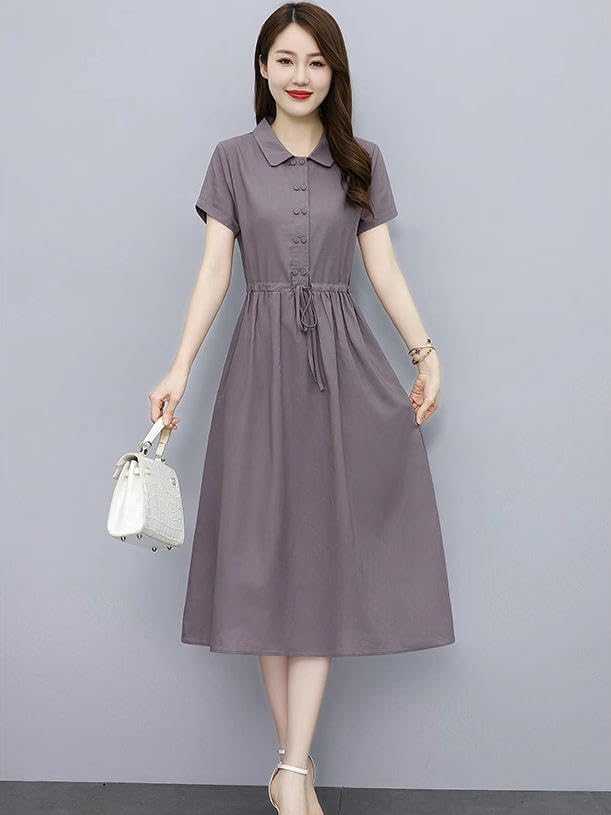 Damska bawełniana lniana sukienka midi koreański styl slim fit lniana spódnica na co dzień na randkę