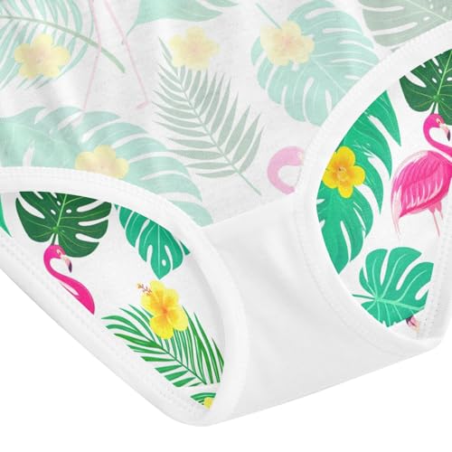 Joisal Toddler Girls Underwear 2t Cotton Panties Little Girl Personalized Undies Kids Briefs Pink Flamingos Plants 5