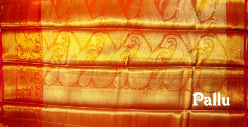 Image of VFCollections Women's Kanchipuram Silk Pure Pattu Sarees With Blouse
