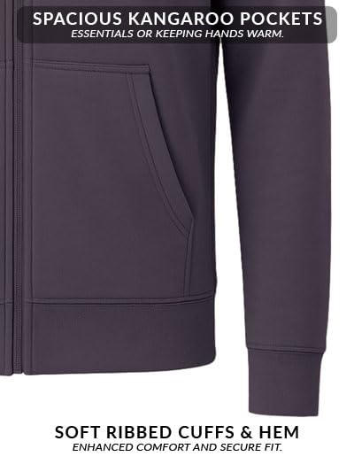 Image of ADRO Men's Regular Fit Zip-Up Hoodie for man | 320 GSM Cotton Poly Fleece Zipper Sweatshirt with Soft Fabric & Printed Hoodies