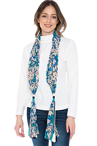 THE COLLECTION ROYAL Cotton Tassel Tassel Scarves for Women Lightweight Scarf Polka Dot Shawl Wrap for Spring Summer3