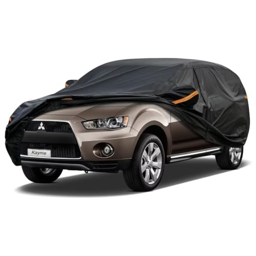 Kayme SUV Car Cover Fit for Mitsubishi Endeavor (2004-2011) Automobiles All Weather Waterproof, Outdoor Cover Sun Rain Protection, with Lock and Zippe