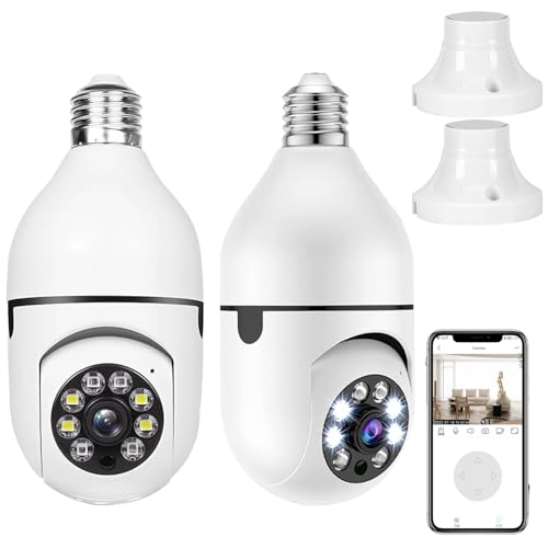 Catálogo de Costo de Camaras de Seguridad disponible en línea. 46 Camara de Seguridad Foco, 2 PCS camara de seguridad foco 360 °, con E27 Enchufe de Luz. Foco con Camara de Seguridad WIFI, Visión Nocturna, Audio Bidireccional, Detección de...