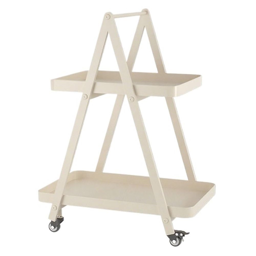 Stoliki centralne Mobilny wózek do salonu, stolik kawowy, uchwyt, nowoczesny minimalistyczny styl, regał na kółkach Stolik boczny(Beige)
