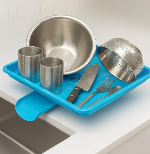 Image of SmartSlide Plastic Tray (12X17 Inch) for Dish Drainer Basket Dish Rack Drip Tray /Water Collector for Utensil Rack