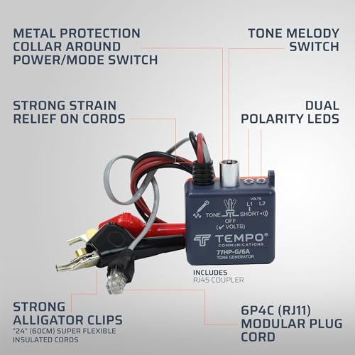 tempo communications 701k-g wire tracer electrical tone generator and probe kit 701k-g-box cable toner