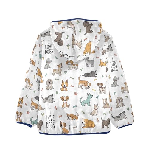 CHIFIGNO Cute Dogs Kids Polar Fleece Lined Fleece Jacket, Toddler Jackets Boys with Hooded 3T2