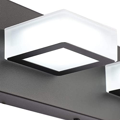 Ralbay 6 Lights LED Modern Dimmable Matte Black Vanity Light Acrylic Modern Vanity Wall Light Over Mirror Dimmable Bathroom Vanity Lighting Fixtures 6000K Cool White Light — view 6