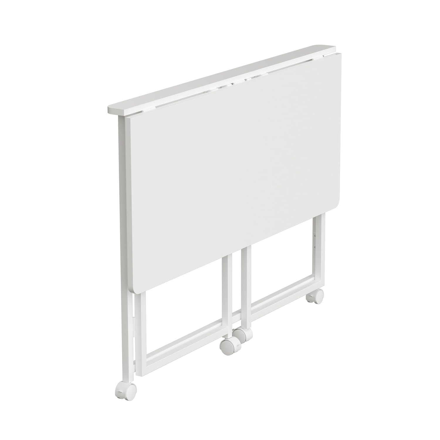 Maclean MC-1250 W - Scrivania portatile pieghevole, 100 x 50 cm, struttura in acciaio, portata 50 kg, scrivania da lavoro, ufficio, tavolo su ruote