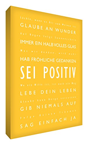 Tableau sur toile pour illuminer un mur sombre citation positive jaune 40x30