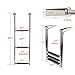3 Step Boat Ladder, 304 Stainless Steel Telescoping Folding Pontoon Boat Ladder Dock Swim Ladder for Marine Boat Yacht