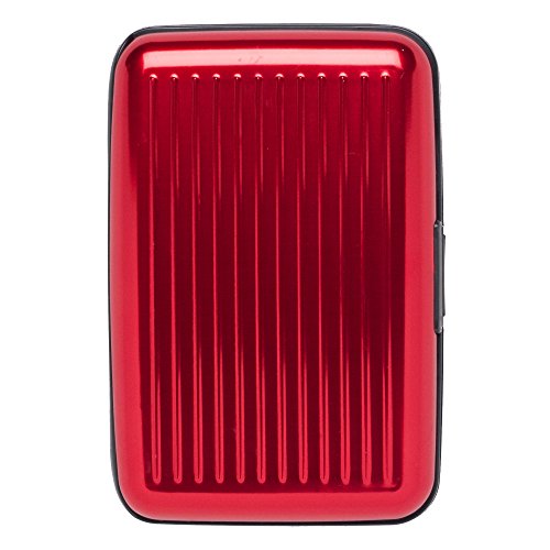 Monarque - Red Solid Armored Wallet Credit Card Case with RFID Data Theft Protection - Slim Design Fits in Front Pocket
